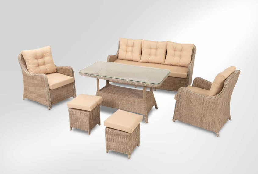 Ayvalık Rattan Oturma Grubu Koyu Bej Ayvalık Rattan Oturma Grubu Koyu Bej